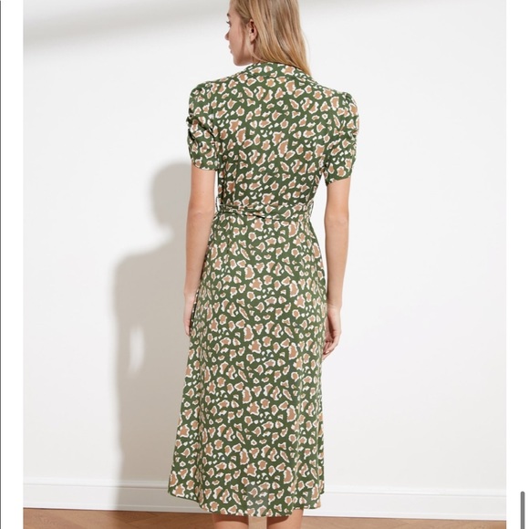 Belted Print Midi Dress - Picture 2 of 5